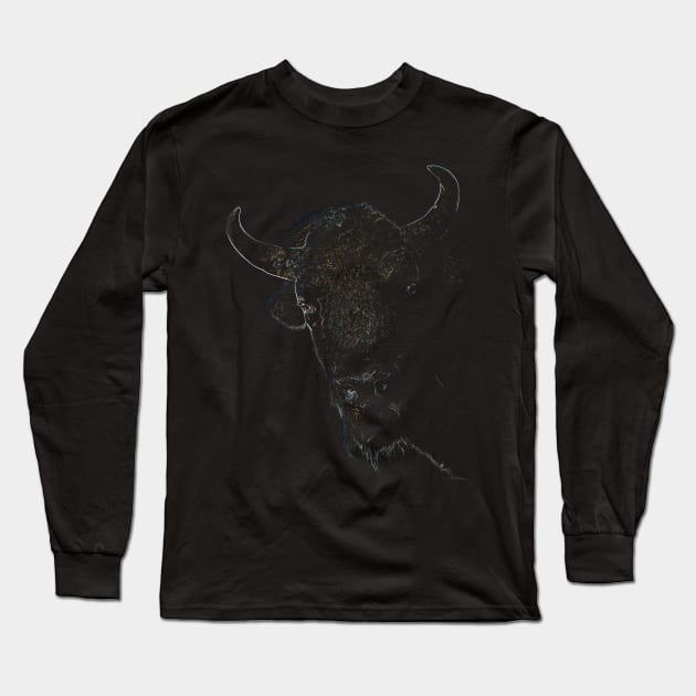 american bison, bison t-shirt Long Sleeve T-Shirt by hottehue